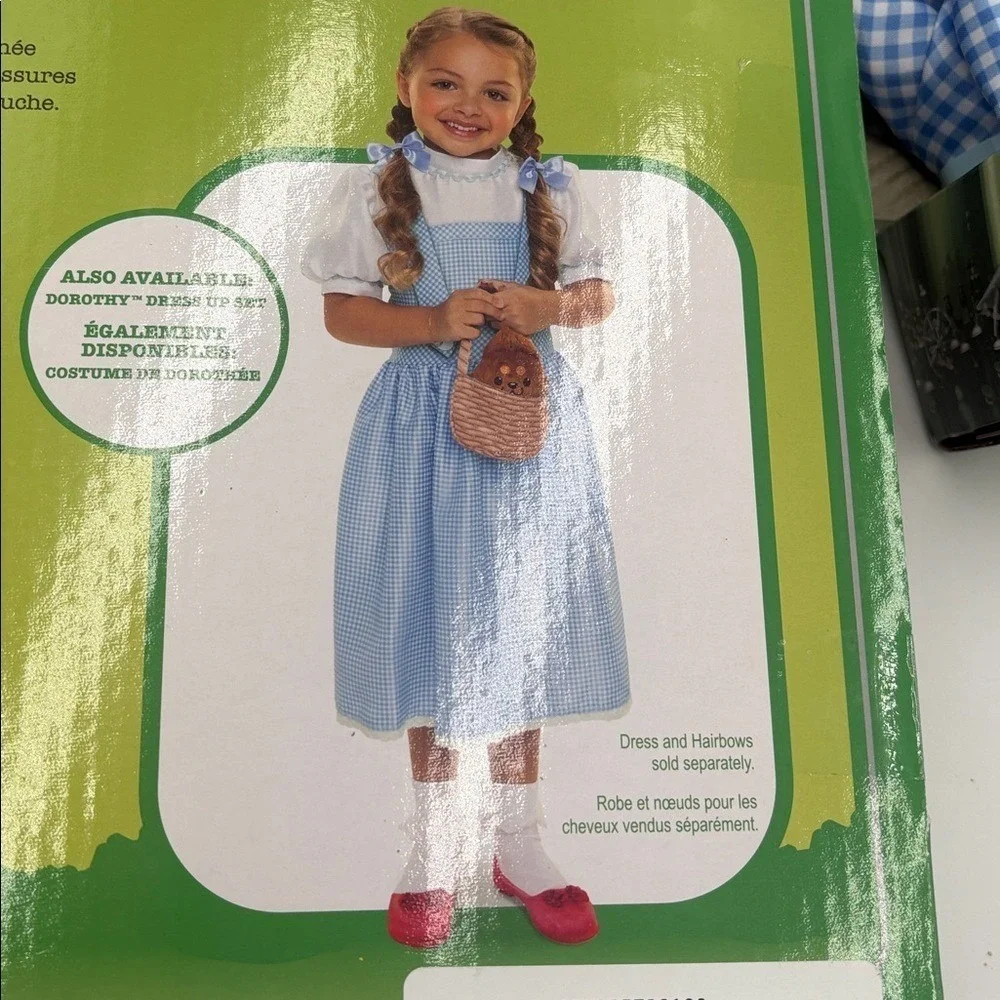 Wizard of Oz Dorothy Costume Bundle Dress Toto Basket Ruby Slippers 4-6X